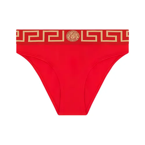 VERSACE Greca Border Bikini Bottoms 'Red'