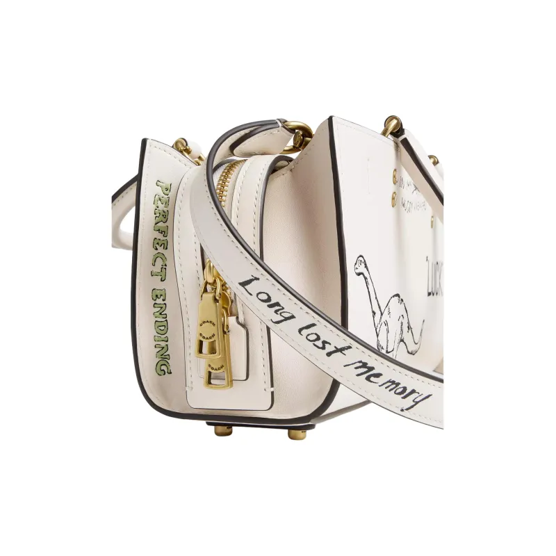 COACH Rogue Leather One Shoulder Handbag Medium Size Women's Pink White-5