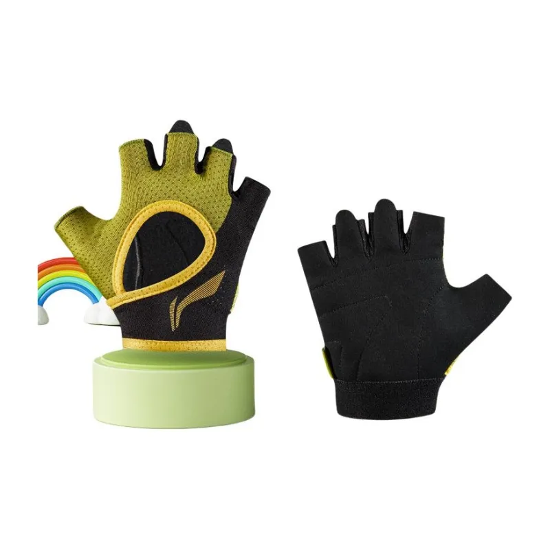 LiNing Cycling Gear Glove Bike Trail Running, Rock Climbing Kids' Elastane Army Green-2