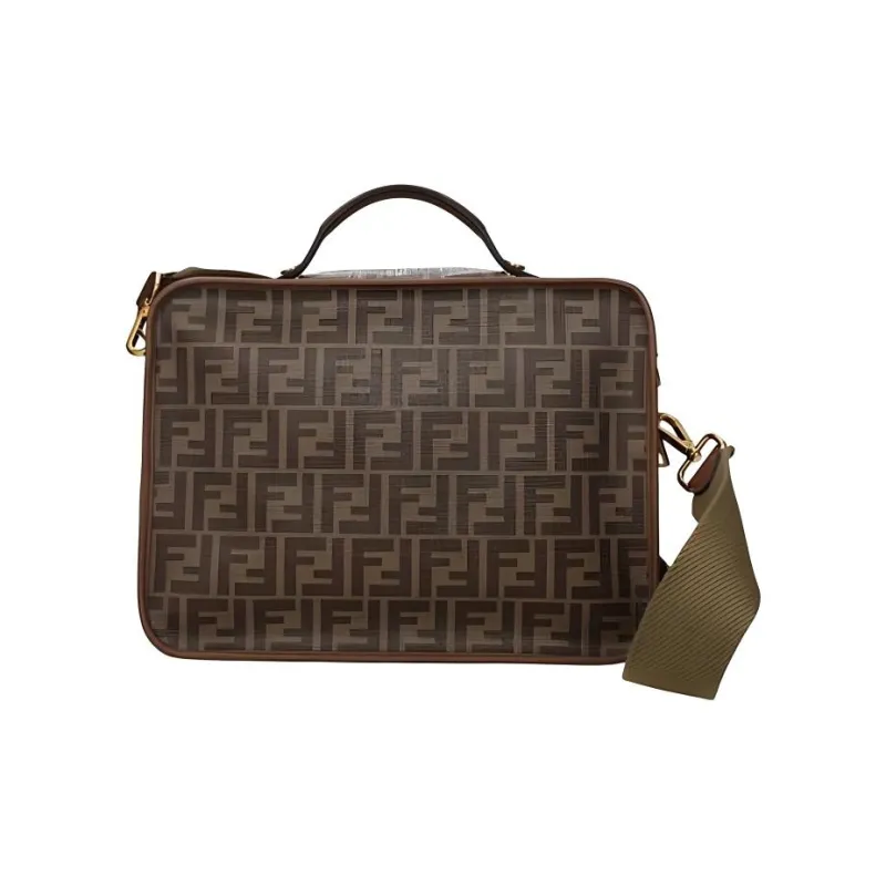 FENDI PU Travel Bag, Shoulder Bag, Crossbody Bag, Handbag Men's Brown-2