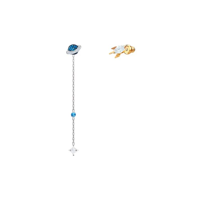 Swarovski Out Of This World Space Drop Earrings Women's Blue, Gold, Silver-1