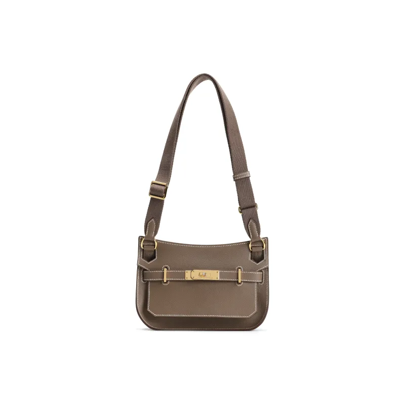HERMES Jypsiere Evercolor Leather Shoulder Bag Crossbody Bag Mini Women's Elephant Gray-0