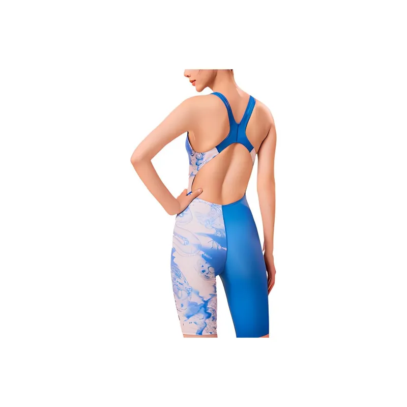 ZOKE One-piece Swimsuit Women's Beige White Blue Shenron-1