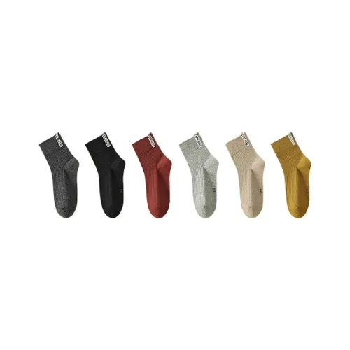 H YXIANG Mid Calf Socks Women's 6 Pack