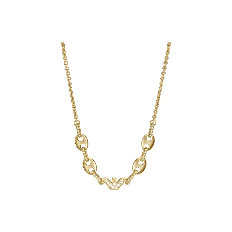 EMPORIO ARMANI Gold Tone Brass Station Necklace-2