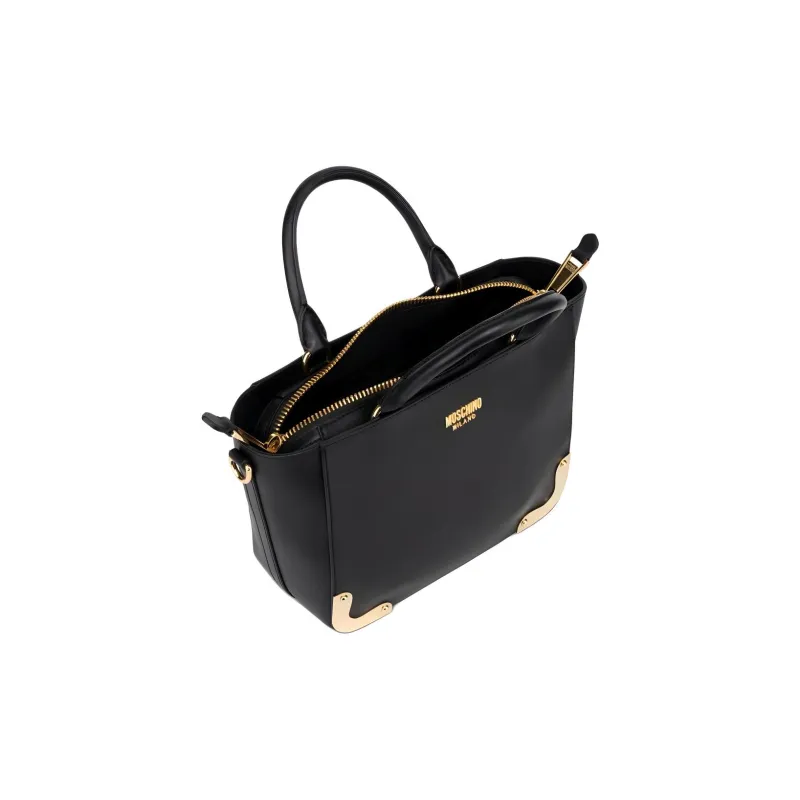 MOSCHINO Logo-lettering Leather Shoulder Bag-1