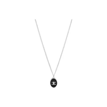CELINE Silver, Agate Necklaces Men's Silver