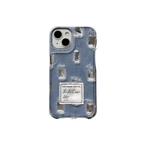 Sopi Matte Material Ripped Mirror Finish Denim Phone Cases Compatible With IPhone 16/15 Pro Max/Apple 13/14 Pro/Max