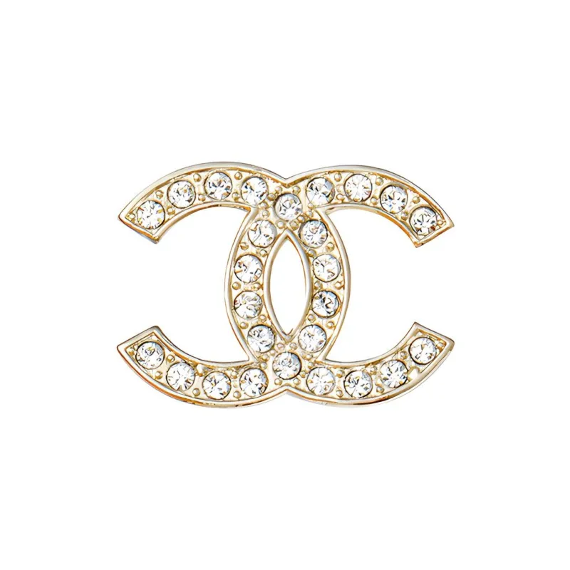 CHANEL Rhinestone Stud Earrings Women's Gold-2