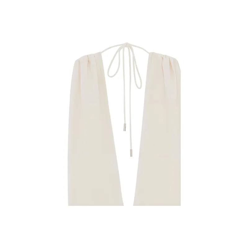 SAINT LAURENT Backless V Halter Swimsuit-2