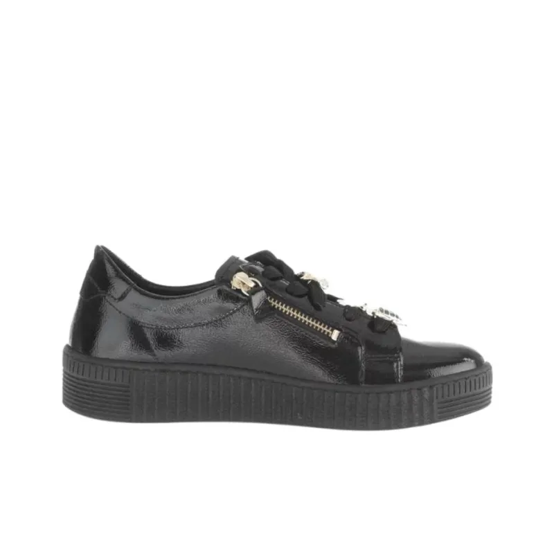 Gabor Fashion Low Top Skateboard Shoes Women's Black-1