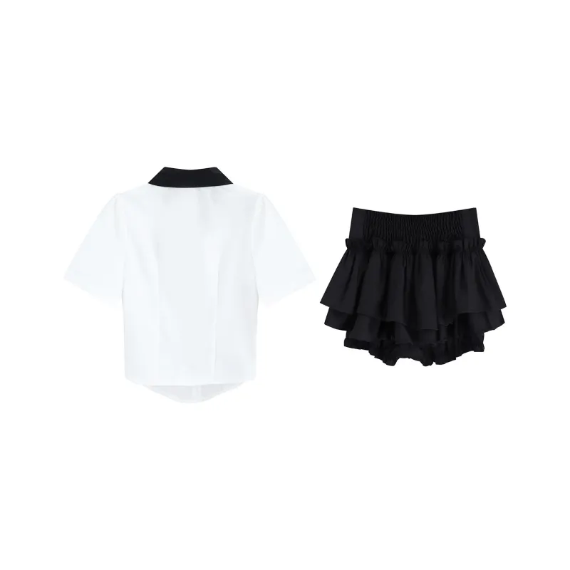PZGE Uniform Women's Set White+Black-1