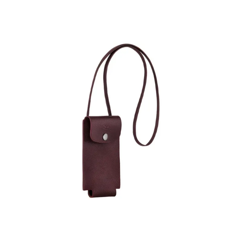 LONGCHAMP Le Pliage Green Cow Leather Shoulder Bag, Crossbody Bag, Cell Phone Pouch Regular Men's Deep Red-1