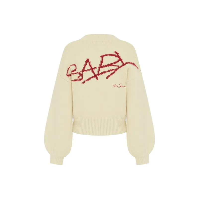 WITH JEAN SS25 Ciao Baby Sweater Knitwear Women's Cream-1