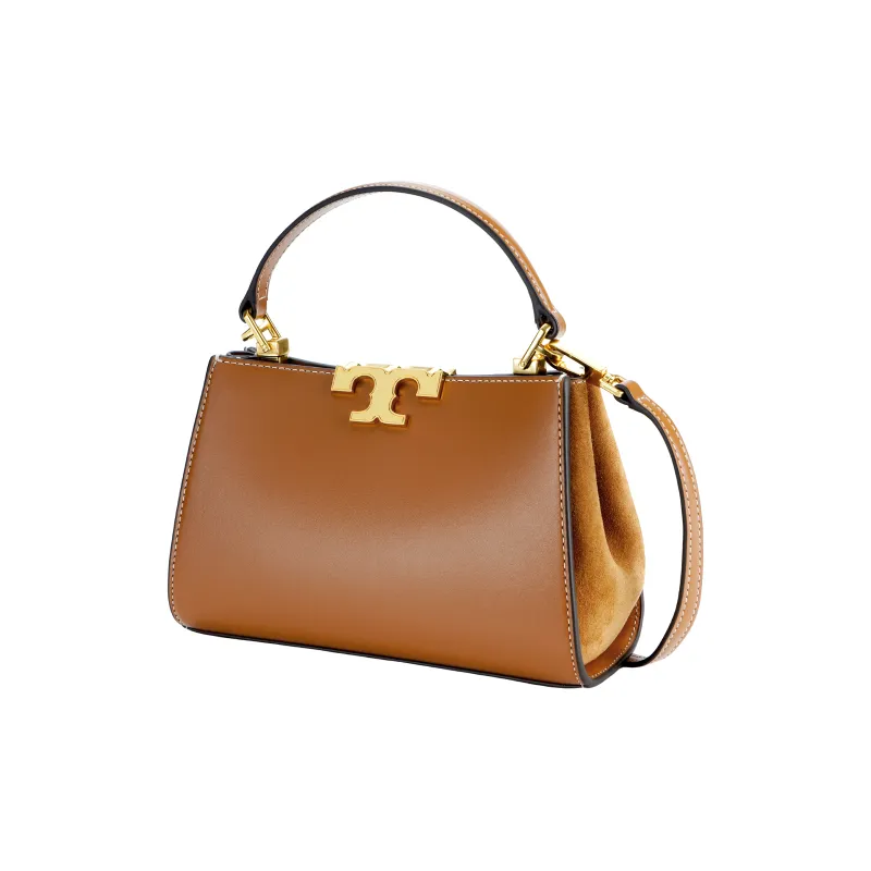TORY BURCH Eleanor Calfskin Briefcase Handbag Shoulder Bag Crossbody Bag Mini Women's Brown-1