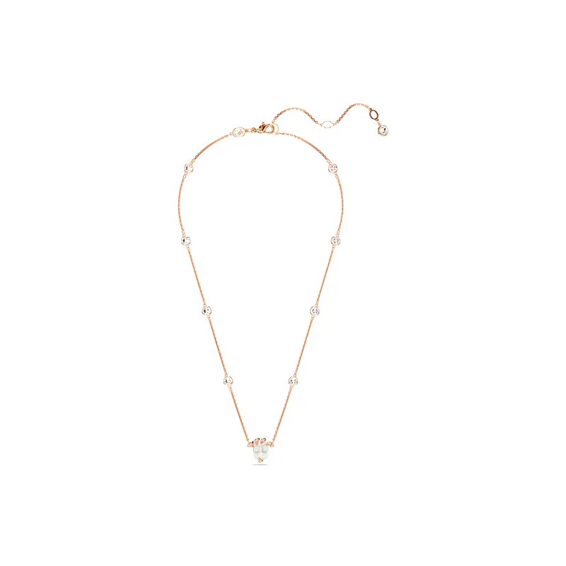 Swarovski Faux Crystal Rose Gold-Tone Plated Faux Pearl Necklaces Women's Rose Gold-2