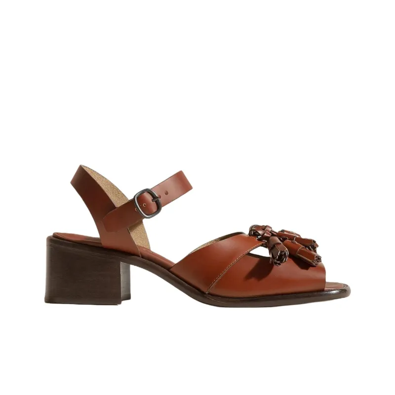 Hereu Boqueria Strap Sandals 5cm Women's Red Brown-1