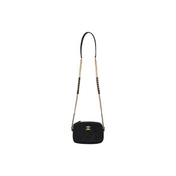 CHANEL Caviar Cow Leather Camera Bag, Shoulder Bag, Crossbody Bag Women's Black