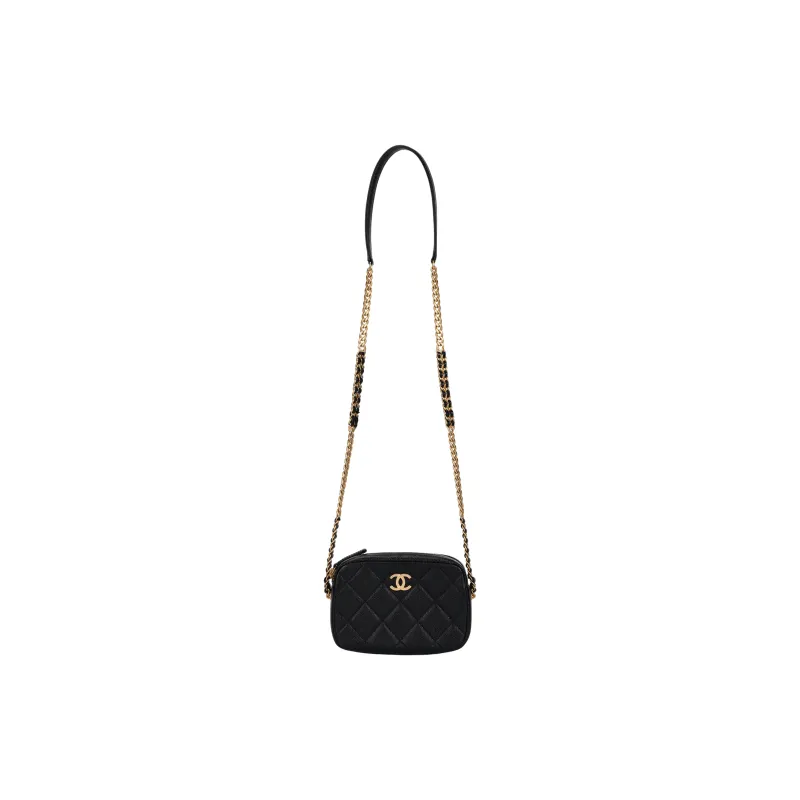 CHANEL Caviar Cow Leather Camera Bag, Shoulder Bag, Crossbody Bag Women's Black-0