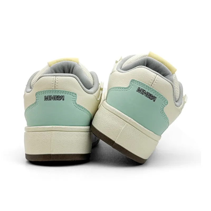 Mengsai Coverage Abrasion Resistant Low Top Skateboard Shoes Women's Yellow Brown-2