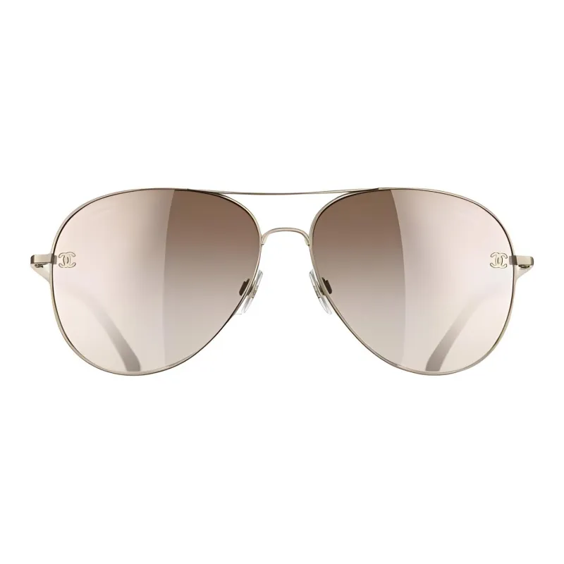 CHANEL Aviator Sunglasses Women's Gold-1