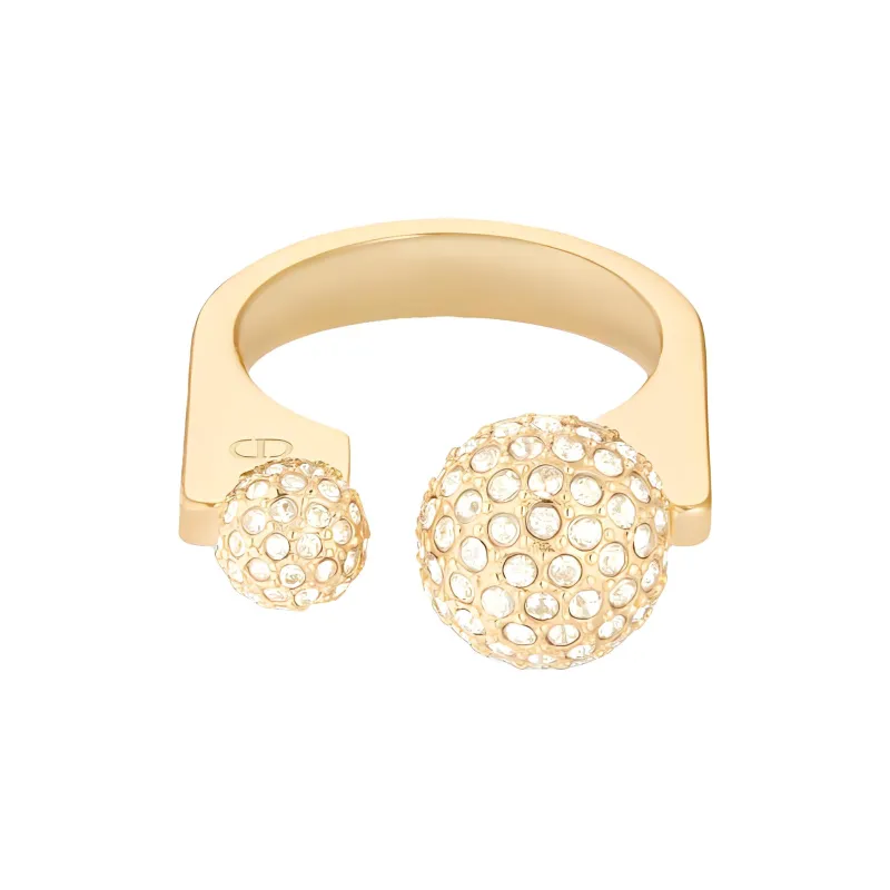 DIOR Metal Crystal Earrings Unisex Gold-1