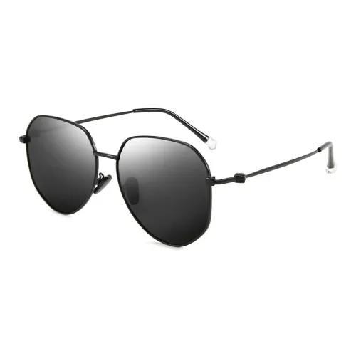 PRETTYALLUSION Alloy PC Rubber Round Sunglasses Men's