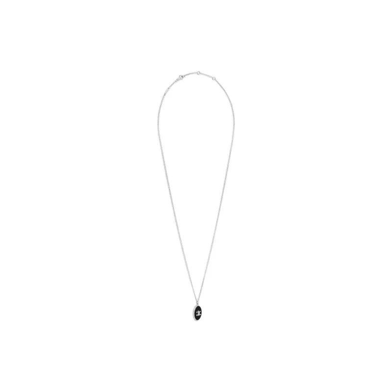 CELINE Silver, Agate Necklaces Men's Silver-2