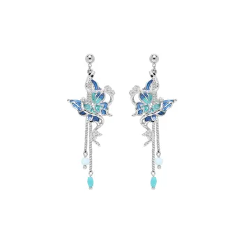 KING OF BLING 925 Sterling Silver Needle, Alloy, Oil Drip, Resin Earrings Women's