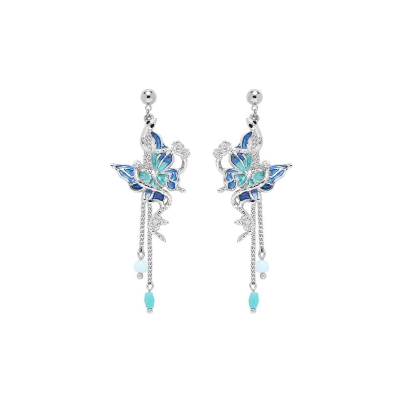 KING OF BLING 925 Sterling Silver Needle, Alloy, Oil Drip, Resin Earrings Women's-0