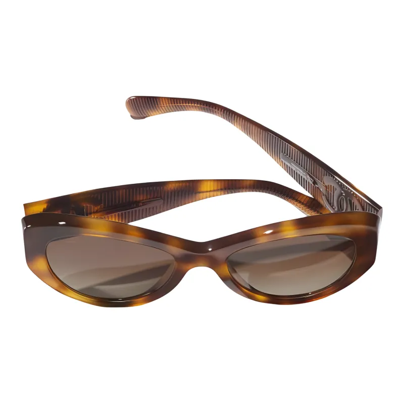 CHANEL Acetate Butterfly Sunglasses Women's Tortoiseshell-4
