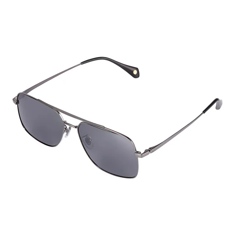 ZIPPO Metal Aviator Sunglasses Men's BK-Matte Black/GY-Antique Copper Gray-4