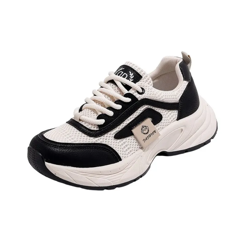 SHENGERLEIDE Abrasion Resistant Breathable Height Increasing Low Top Chunky Sneakers Women's-5