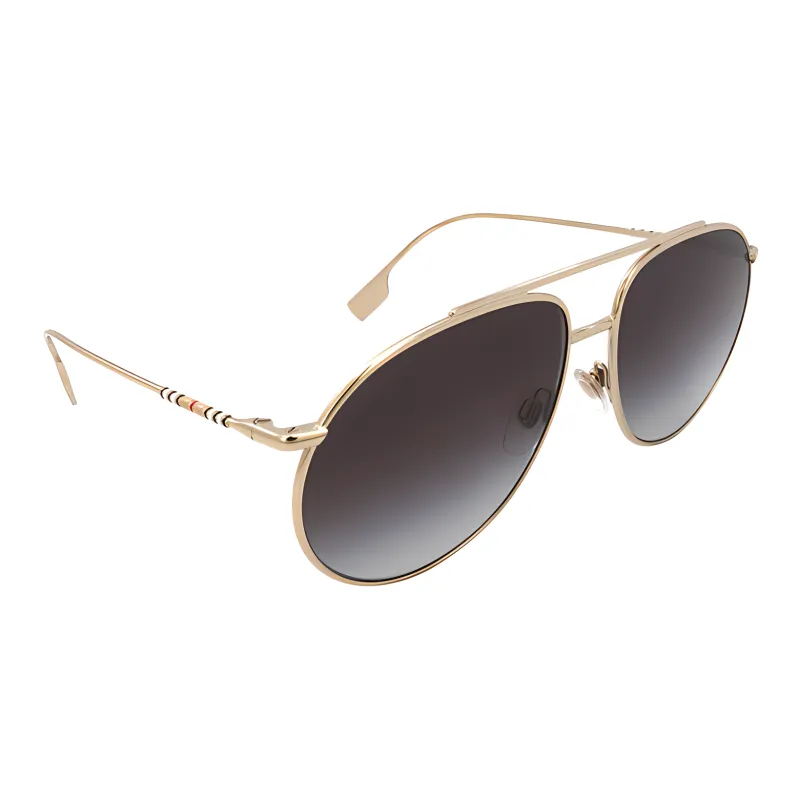 Burberry Metal Aviator Sunglasses Women's Gold-2
