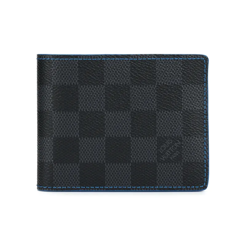 LOUIS VUITTON Slender Wallet Damier Graphite Blue-0