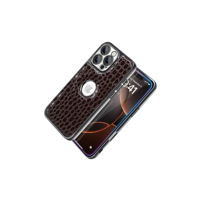 Kona Chun Genuine Leather Material Classic Impact Resistant Dust Resistant Snake Skin Phone Cases-13