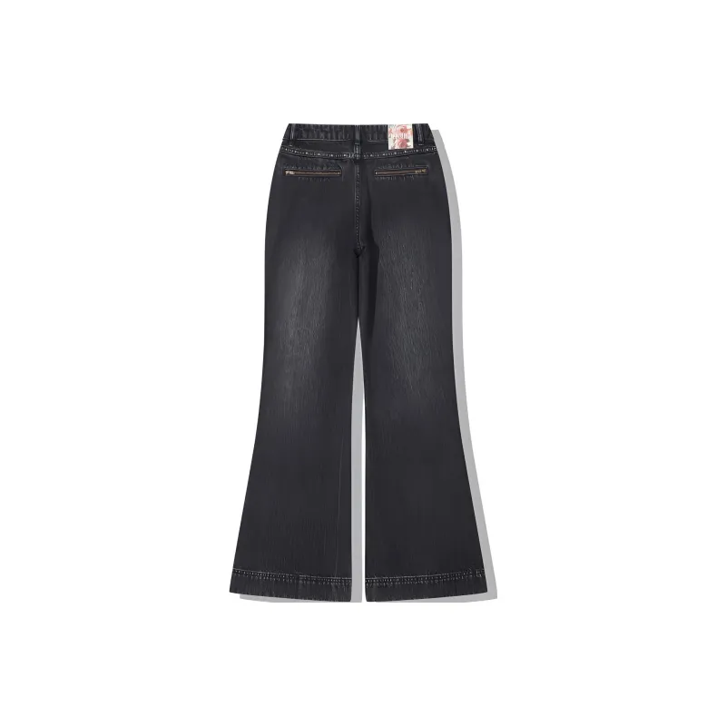 LiNing x PLEASURES Jeans Women's Denim Black-1