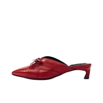 ALOHAS Closed Toe Slippers 4.5cm Women's Red