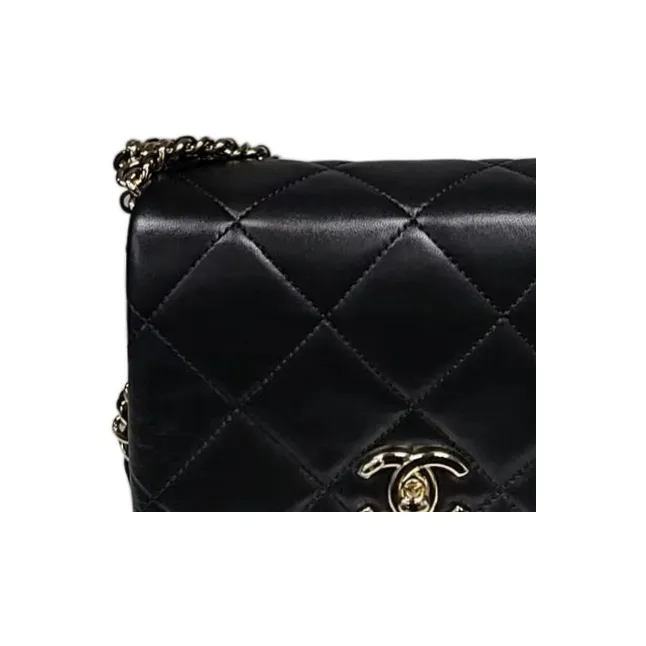 CHANEL Lambskin Flap Bag, Shoulder Bag, Crossbody Bag Women's Black-3