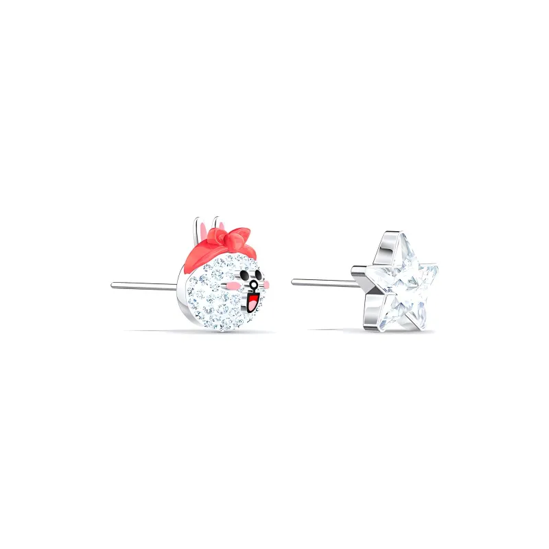 Swarovski Line Friends Stud Earrings Women's White-2
