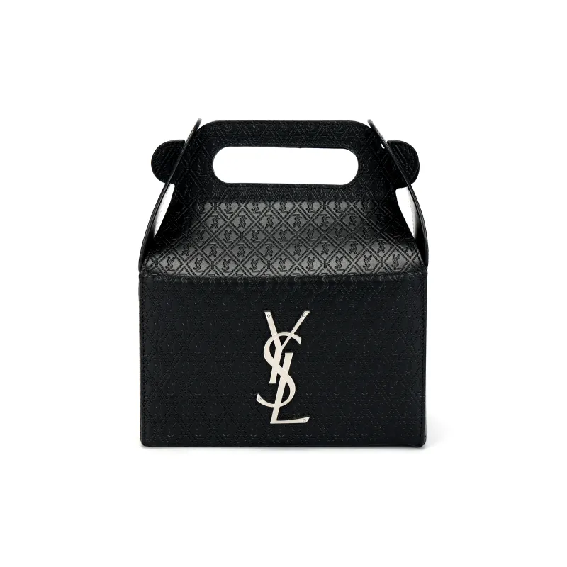 SAINT LAURENT Leather Handbag Regular Men's Black-0