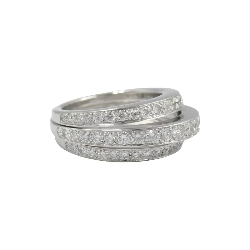 Cartier 2010s 18kt White Gold Half Circle Diamond Ring-1