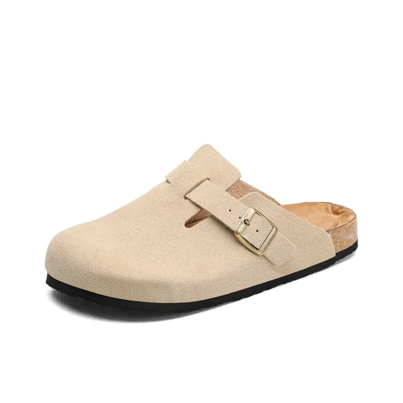Magelly Cork Sole Slip Resistant Abrasion Resistant Quiet Wrap toe Slippers Unisex-30