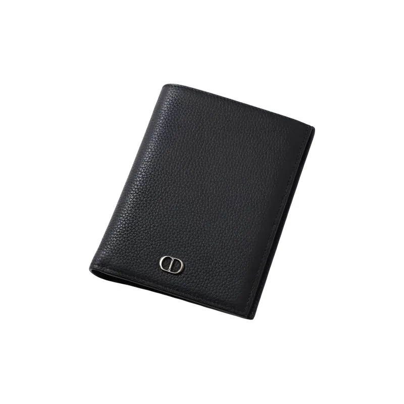 DIOR Cow Leather Passport Holder Men's Black-1