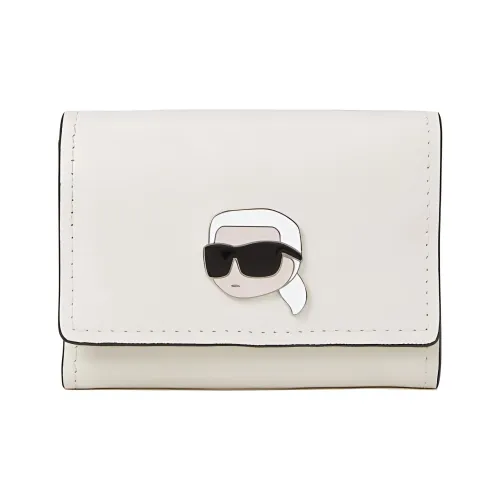 KARL LAGERFELD Cow Leather Wallet Women's White