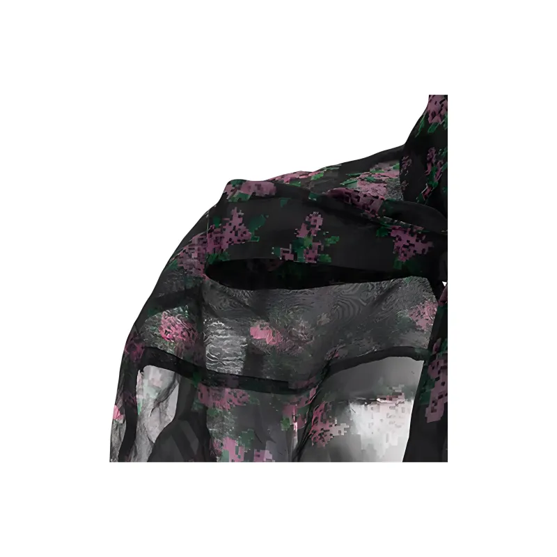 NATASHA ZINKO Pixel Flower Deconstructed Sheer Shirt-2