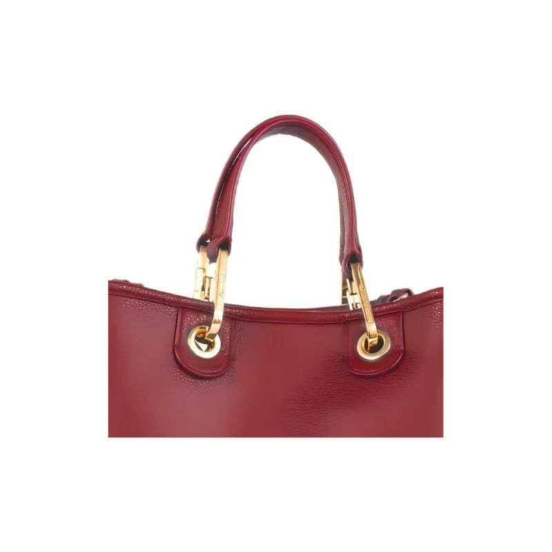 EMPORIO ARMANI Eco Leather One Shoulder Handbag Women's Red-4
