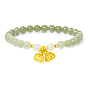 Lao Feng Xiang Hetian Jade Bracelets Pale Greenish White Jade Women's