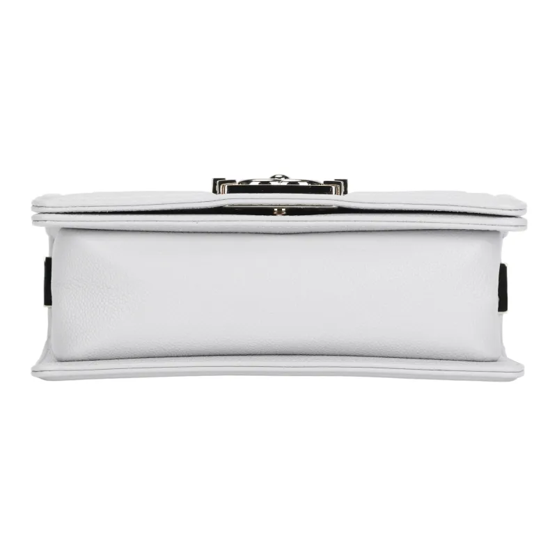 CHANEL Grain Cow Leather Handbag, Shoulder Bag Small Size Women's Gray-3