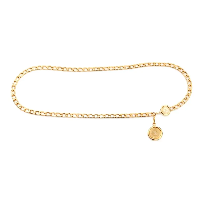 CHANEL 1970s Medallion Chain Belt-0
